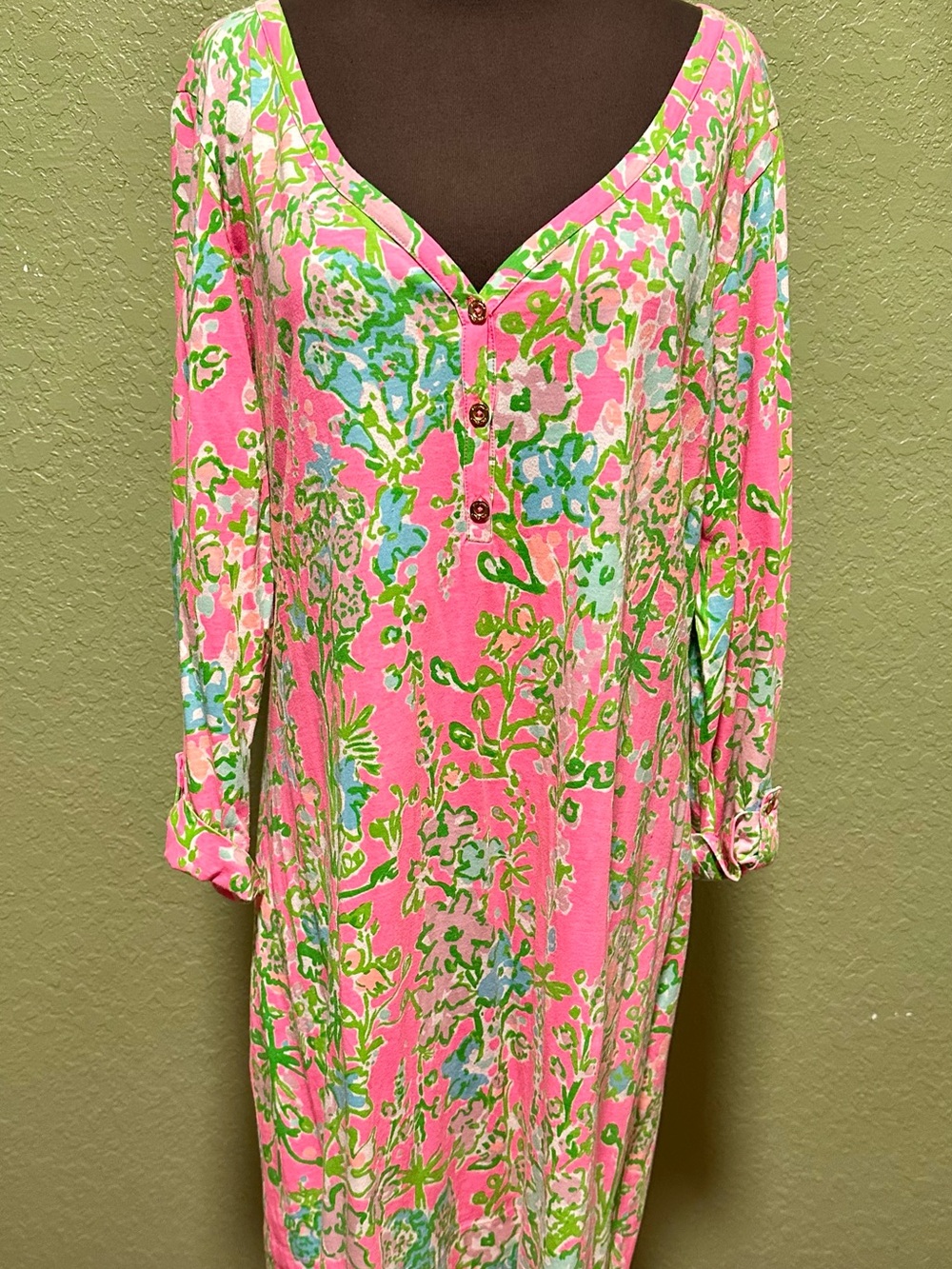 Lilly Pulitzer Pink Floral Midi Dress